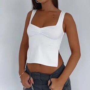 White fox boutique white tank top